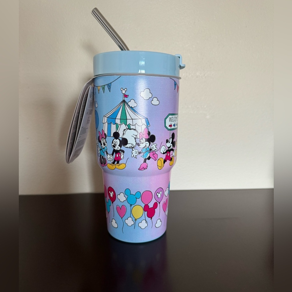 NWT! Disney Mickey And Friends Stainless Steel Mug With Straw - Picture 3 of 5